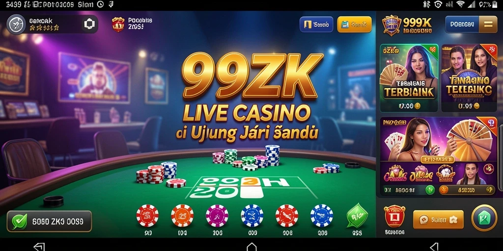 Tampilan seru gameplay Live Casino di 999ZK dengan dealer langsung.