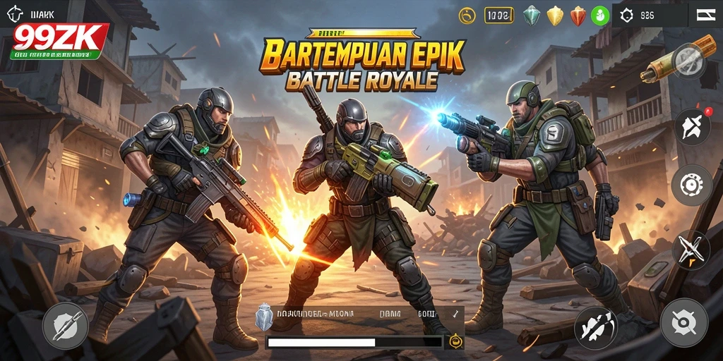 Gameplay seru 99ZK dengan aksi Battle Royale yang mendebarkan.
