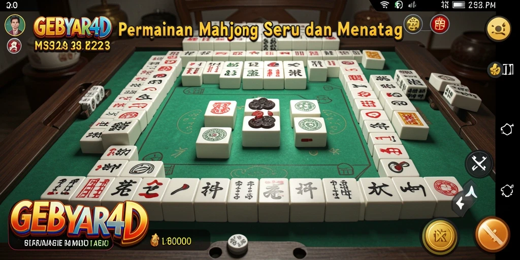 Screenshot GEBYAR4D menunjukkan gameplay Mahjong yang mendebarkan.