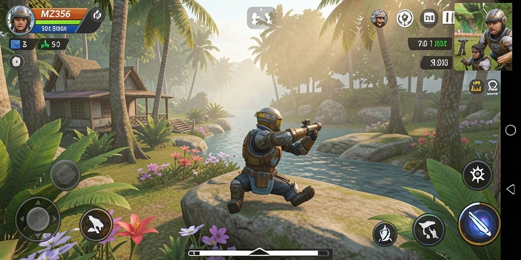 Tampilan gameplay MZ356 yang seru dan ceria.