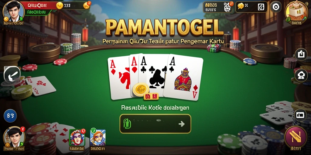 Tampilan layar utama PAMANTOGEL menampilkan gameplay seru QiuQiu.