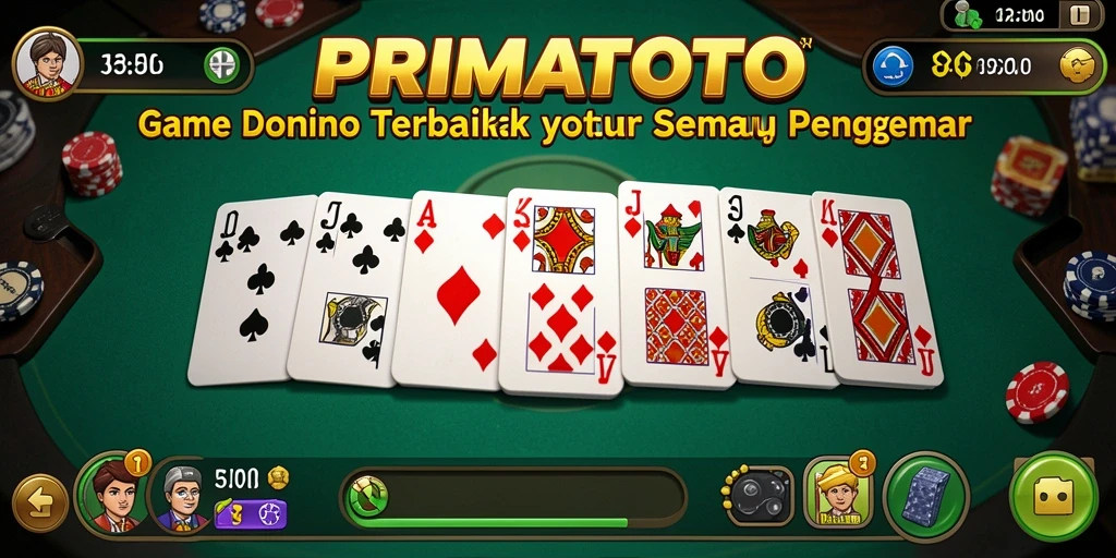 Screenshot gameplay PRIMATOTO menampilkan suasana seru saat bermain Domino.