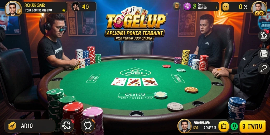 Screenshot TOGELUP menampilkan gameplay Poker yang mendebarkan dan interaksi antar pemain.